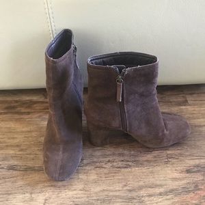 Urban outfitters brown suede heel booties